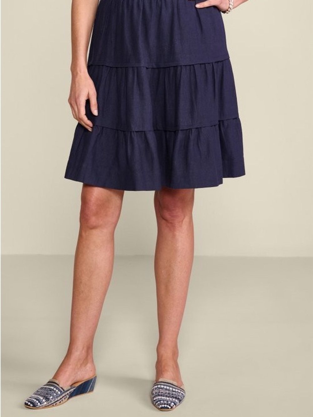 Soft Surroundings Classic A-Line Navy Blue skirt Womens 1X EUC